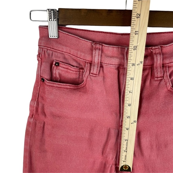 BDG‎ Red Wash Girlfriend Monochrome High Rise Crop Jeans Size 24 - Picture 7 of 8